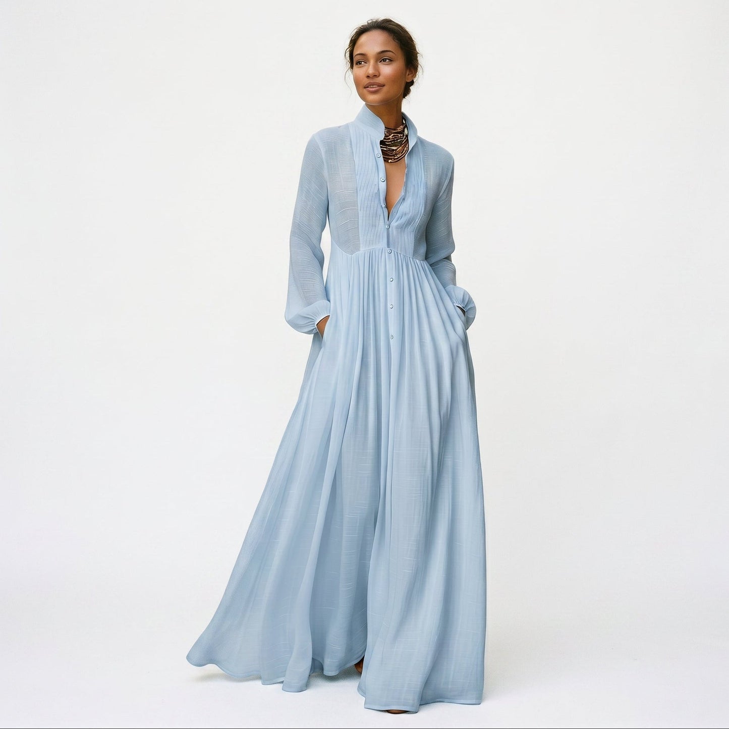 Amanda - Chic Long Sleeve Maxi Dress for Women