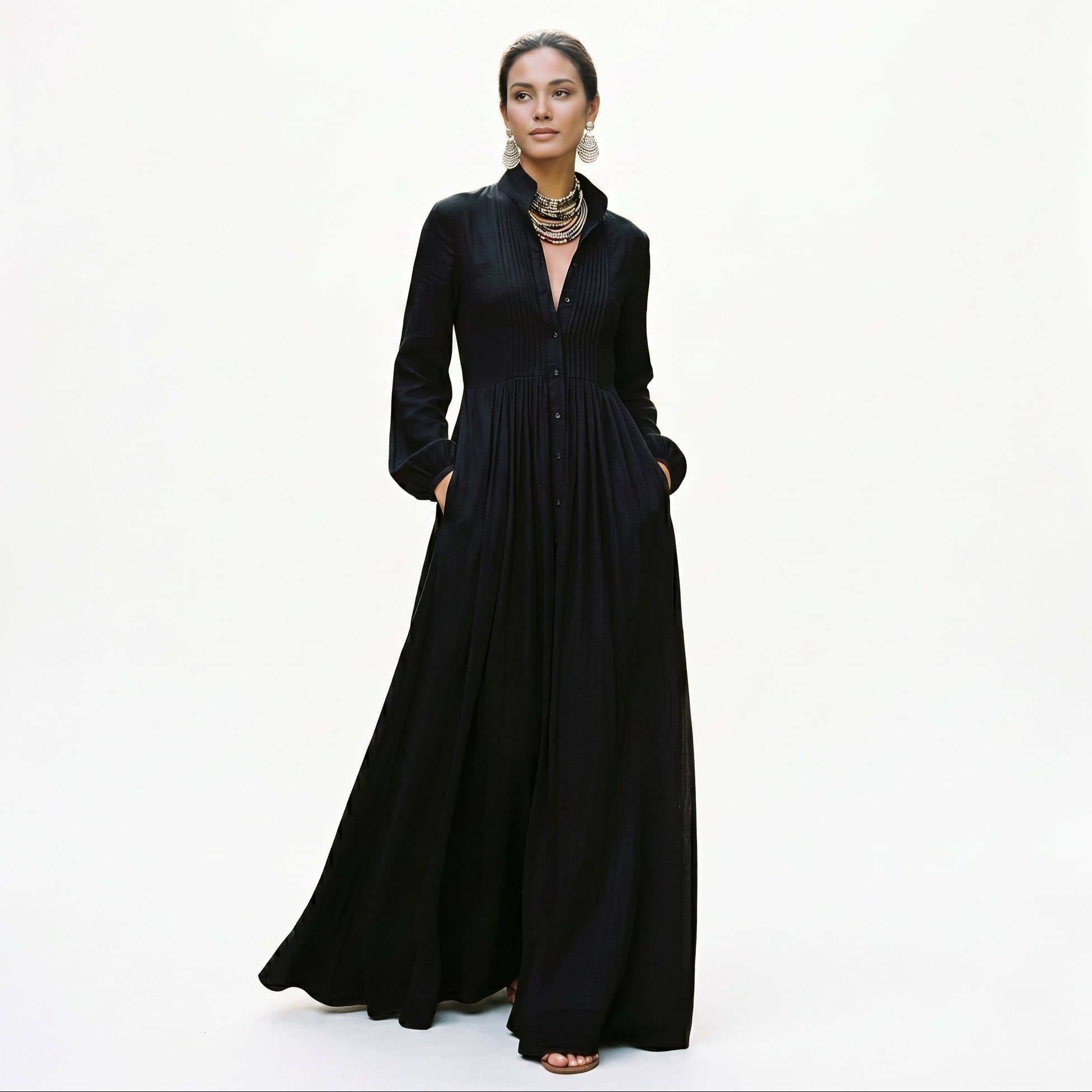 Amanda - Chic Long Sleeve Maxi Dress for Women