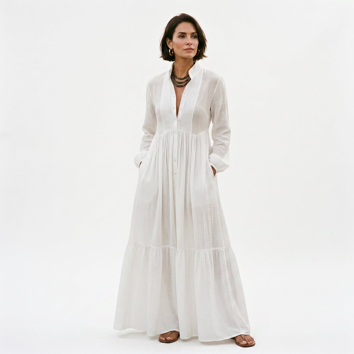 Amanda - Chic Long Sleeve Maxi Dress for Women