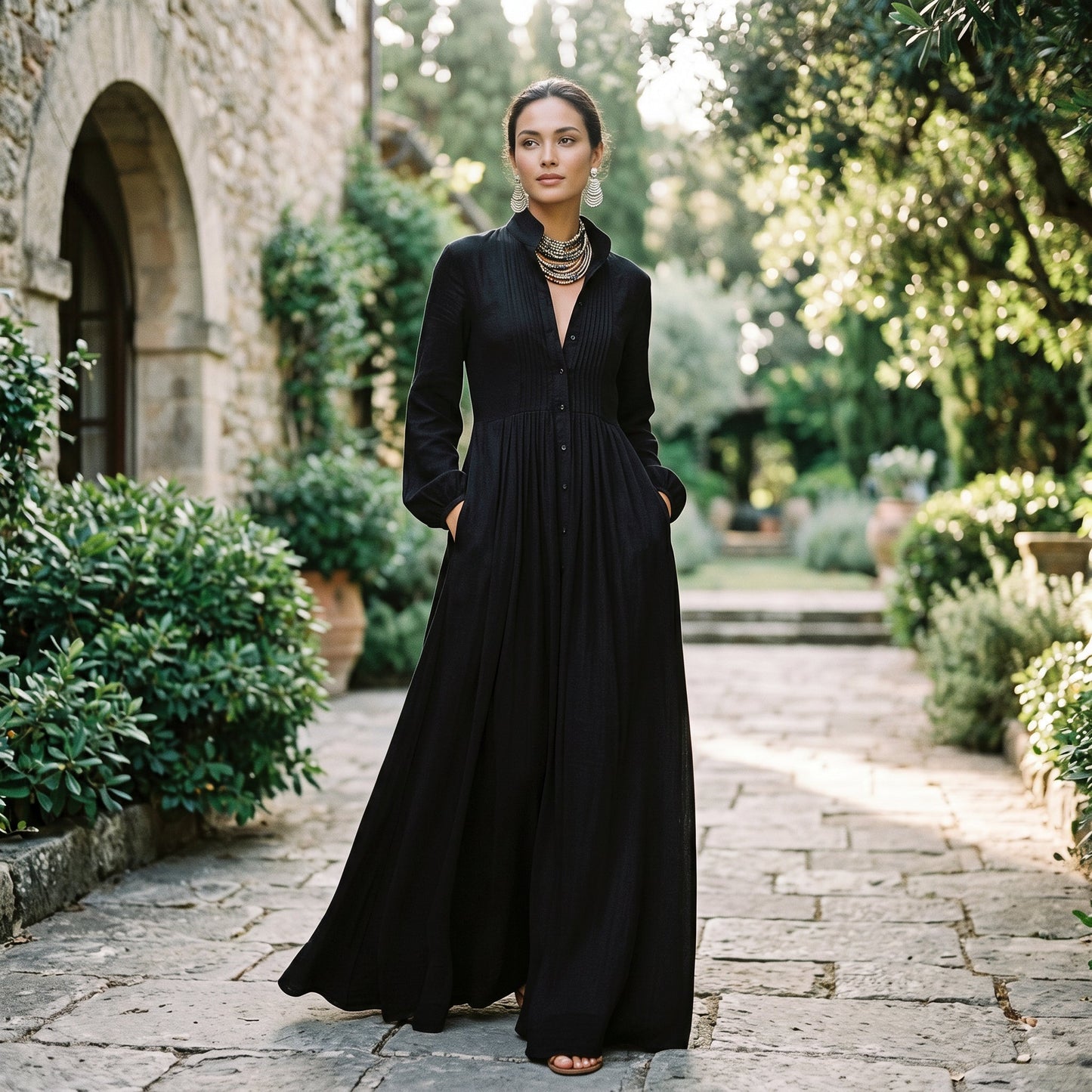 Amanda - Chic Long Sleeve Maxi Dress for Women