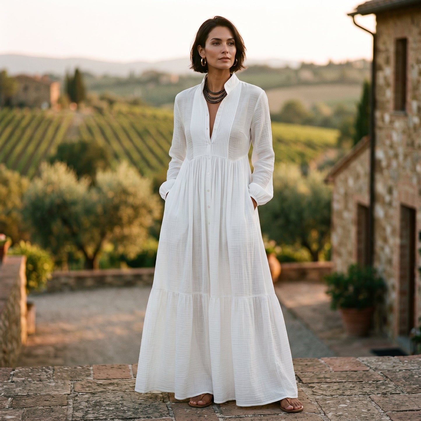 Amanda - Chic Long Sleeve Maxi Dress for Women