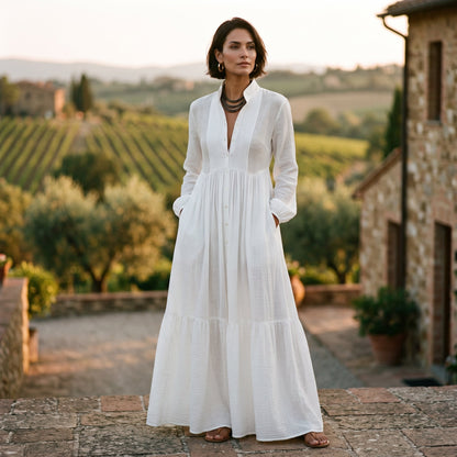 Amanda - Chic Long Sleeve Maxi Dress for Women