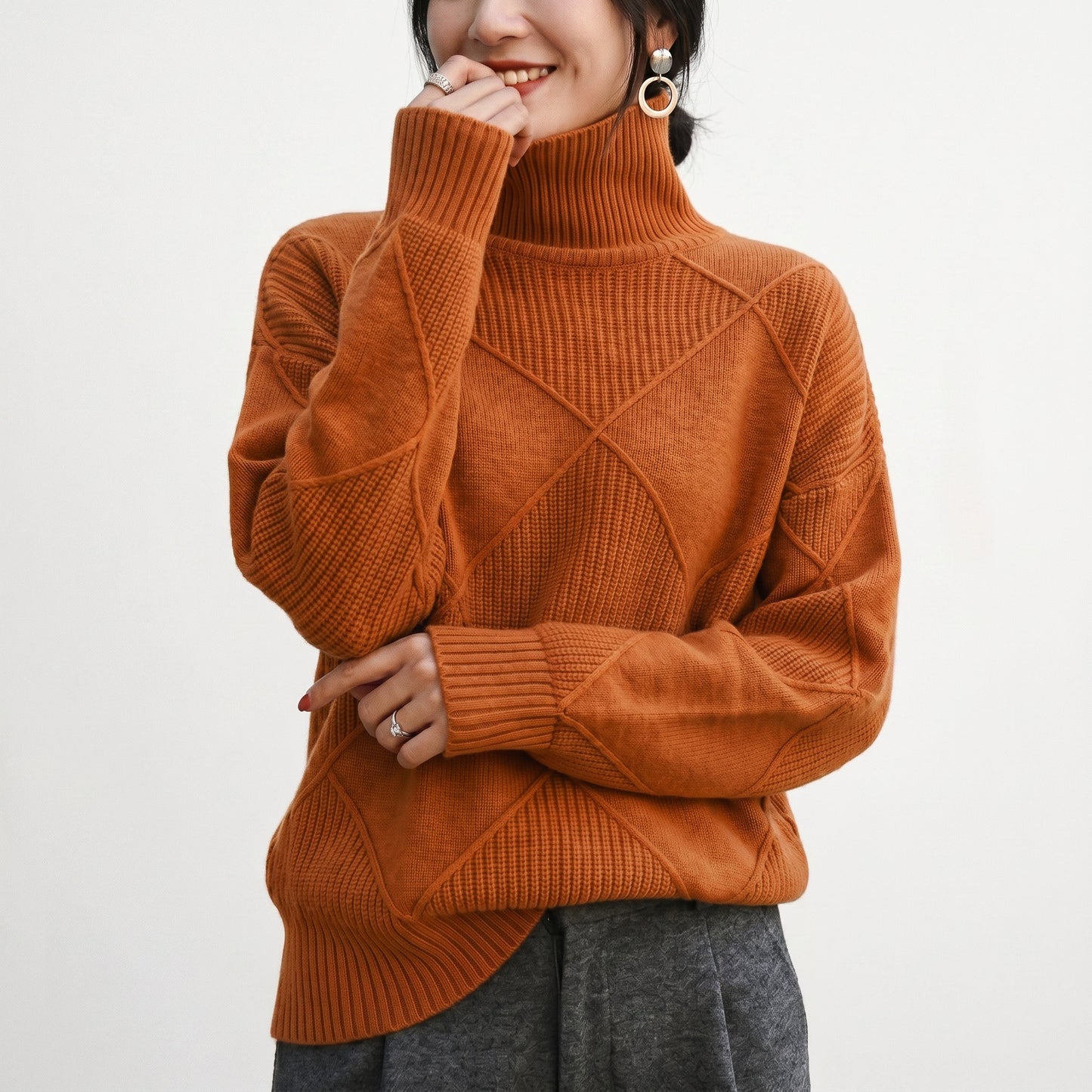 Andrrea - Elegant Cozy Turtleneck Sweater for Women