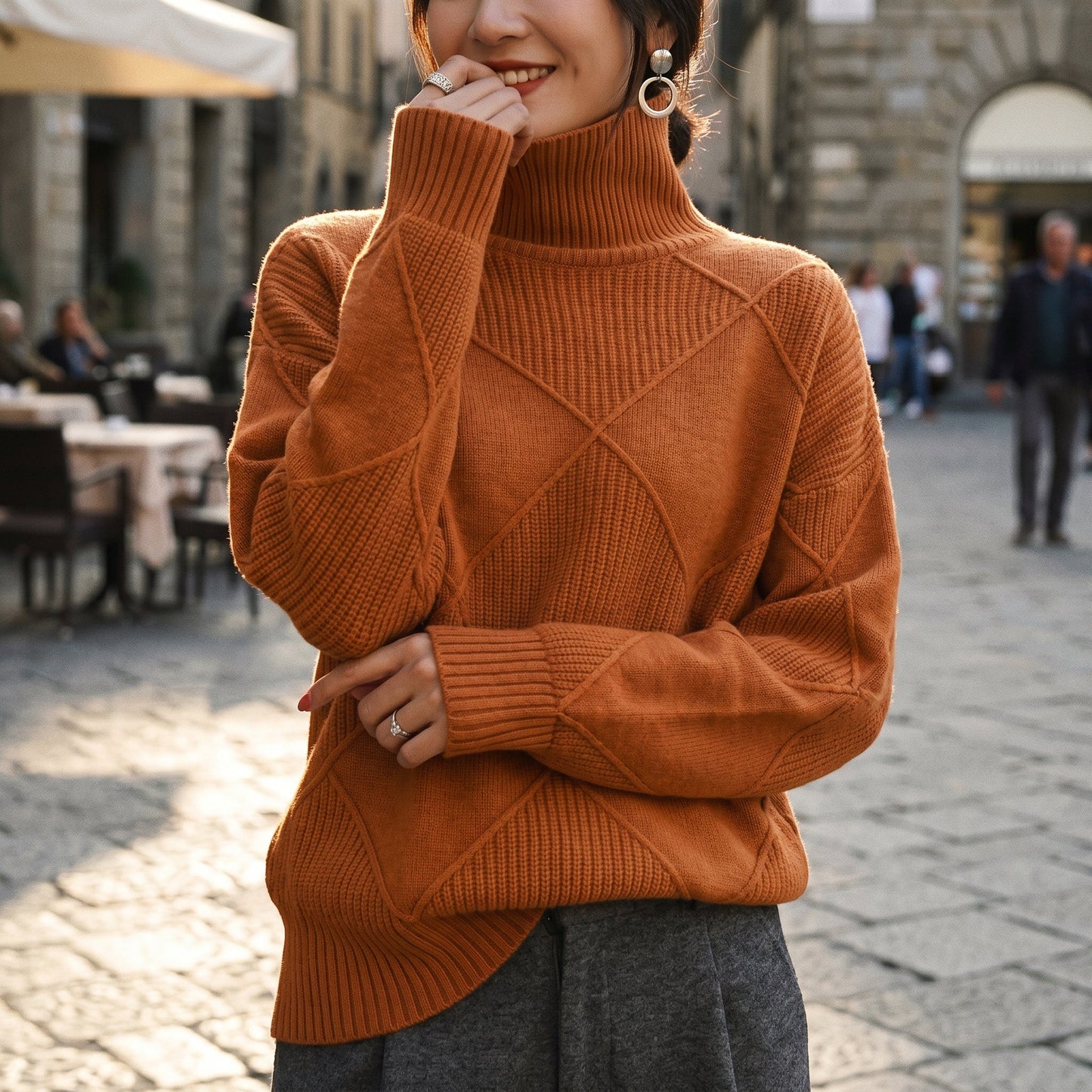 Andrrea - Elegant Cozy Turtleneck Sweater for Women