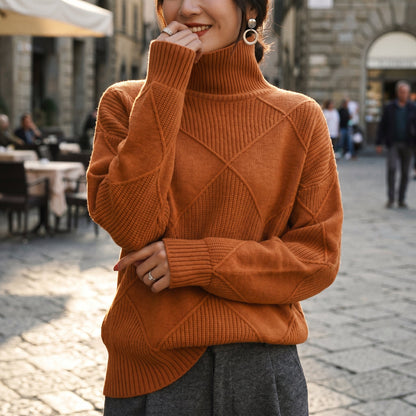 Andrrea - Elegant Cozy Turtleneck Sweater for Women