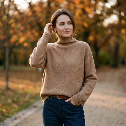 Andrrea - Elegant Cozy Turtleneck Sweater for Women