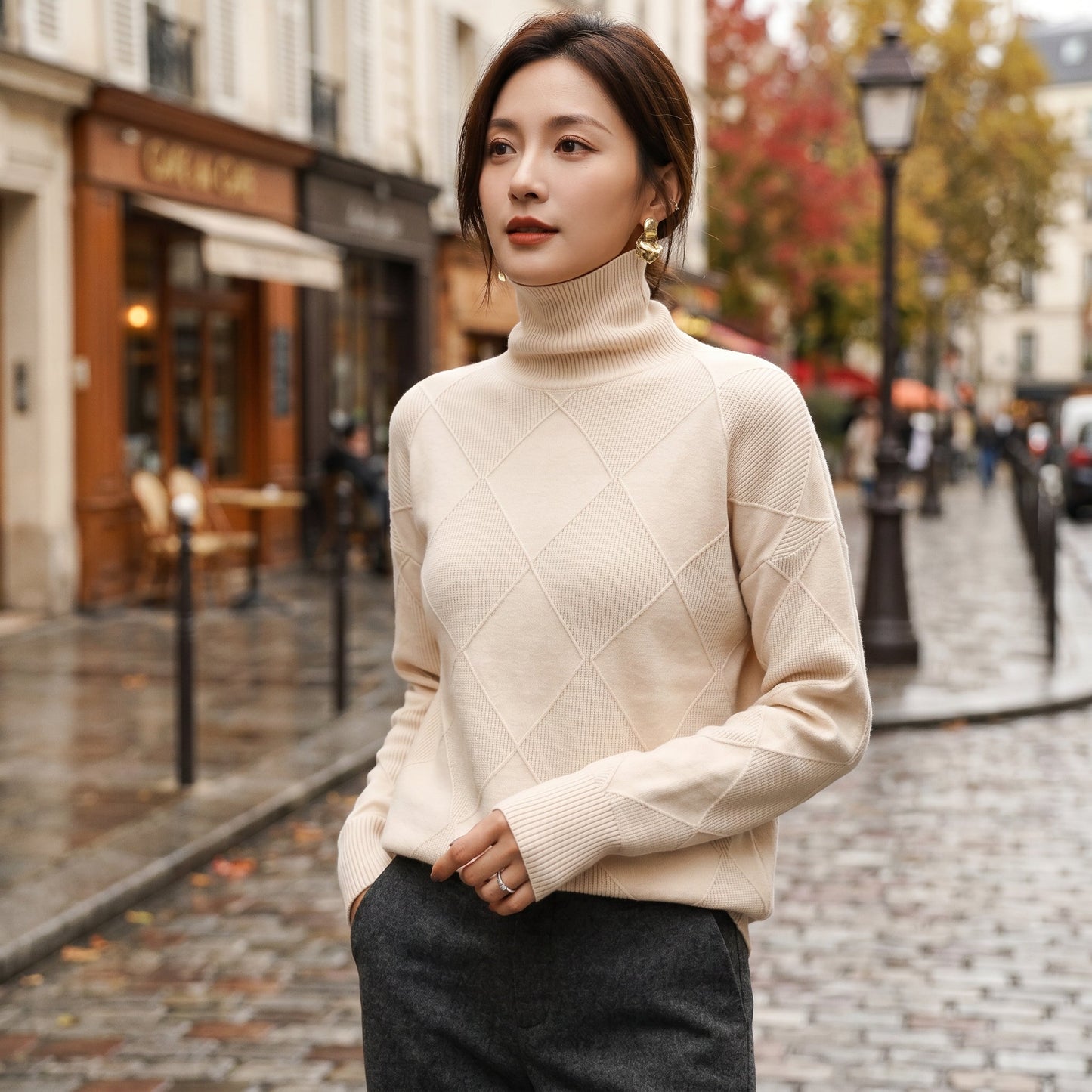 Andrrea - Elegant Cozy Turtleneck Sweater for Women