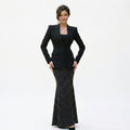 Stella - Elegant Black Polka Dot Women's Business Suit